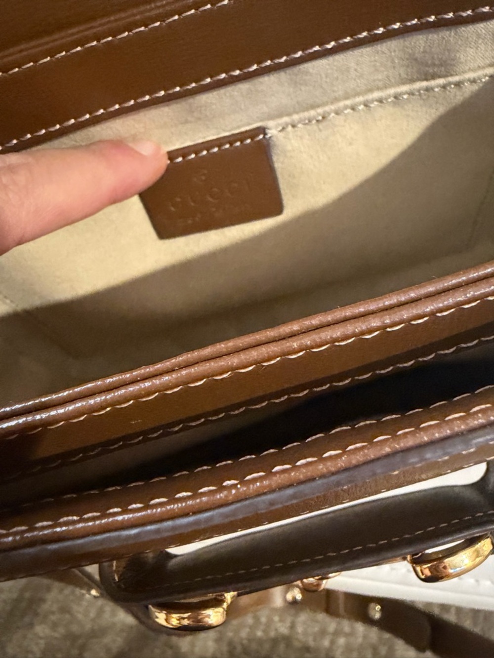 Brown GG Horsebit Canvas Shoulder Bag - Picture 6 of 6